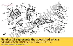 Here you can order the no description available at the moment from Honda, with part number 64502MJG670: