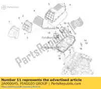 2A000045, Piaggio Group, Conducto de admisión h.13 aprilia  caponord zd4vk000, zd4vka, zd4vk001, zd4vka01 zd4vkb000, zd4vkb001, zd4vkb003, zd4vkb00x, zd4vkb009 zd4vku00 1200 2013 2014 2015 2016 2017, Nuevo