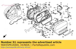 Honda 90655MCA000 clip, alforja - Lado inferior