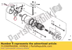 Aquí puede pedir conjunto de soporte, cepillo de Honda , con el número de pieza 31206MN4008: