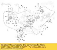 1C001482, Piaggio Group, unità abs - tubo pompa freno destra piaggio medley rp8ma0120, rp8ma0121 rp8ma0200, rp8ma0210, rp8ma0220, rp8ma024, rp8ma0211,  rp8ma0220, rp8ma0221 125 150 2016 2017 2018 2019 2020, Nuovo