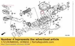 Here you can order the seal, air cleaner cover from Honda, with part number 17219HN8000: