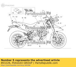 Aprilia 893228, Naklejka na przód bandiera w?ochy, OEM: Aprilia 893228