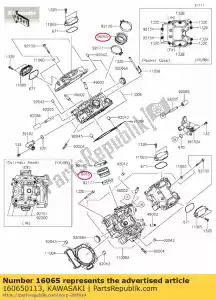 Kawasaki 160650113 soporte-carburador - Lado inferior