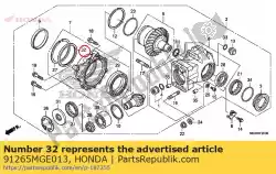 Aqui você pode pedir o selo de óleo, 110x124x7 em Honda , com o número da peça 91265MGE013: