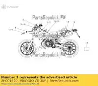 2H001420, Piaggio Group, decalque do painel lateral direito 