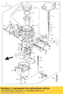 Suzuki 1320007G20 conjunto de carburador - Lado inferior