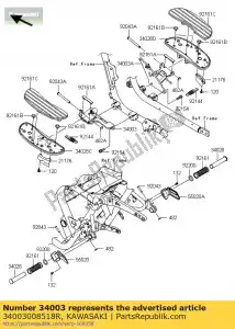 kawasaki 34003008518R uchwyt-step, fr, lewa, f.s.bl vn170 - Dół