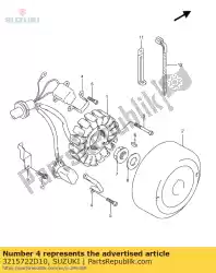 Here you can order the clamp,pulser co from Suzuki, with part number 3215722D10: