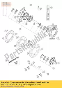 ktm 58410010044 moyeu de roue arrière amorti cpl.'01 - La partie au fond