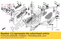 67251HL3A00ZB, Honda, copertina, r. porta *nh1* nera honda  700 1000 2017 2018 2019 2020, Nuovo