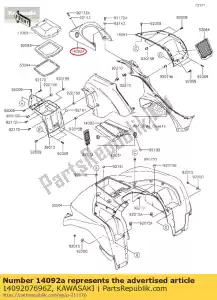 kawasaki 1409207696Z deksel, boven, zwart kvf650fbf - Onderkant