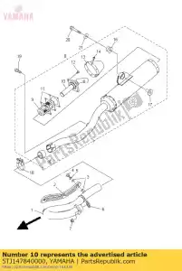 yamaha 5TJ147840000 pipe, tail - Bottom side