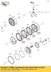 Qui puoi ordinare frizione a dischi klx140a8f da Kawasaki , con numero parte 130891108: