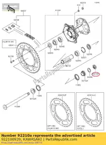 kawasaki 922100939 écrou, autobloquant, 22 mm kx250zff - La partie au fond