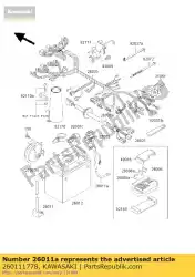 Qui puoi ordinare wire-piombo, batteria (-) da Kawasaki , con numero parte 260111778: