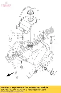 yamaha 1SCF41100000 fuel tank comp. - Bottom side