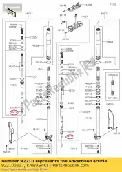 moer kx450d7f van Kawasaki, met onderdeel nummer 922100337, bestel je hier online: