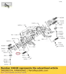 Aqui você pode pedir o etapa, rr, lh bx250aef em Kawasaki , com o número da peça 340280334: