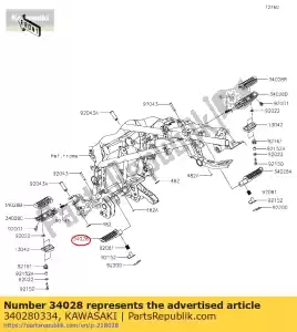 kawasaki 340280334 etapa, rr, lh bx250aef - Lado inferior