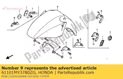 Here you can order the fender, fr. *b142p * from Honda, with part number 61101MY3780ZG: