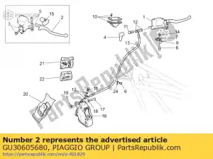 Piaggio Group GU30605680 brake lever - Bottom side