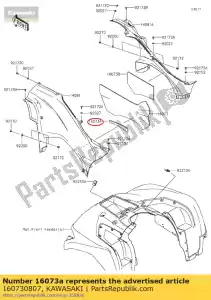 kawasaki 160730807 isolateur, couvercle latéral, ove kvf75 - La partie au fond