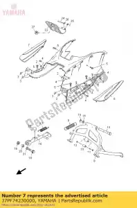 yamaha 37PF74230000 capa, apoio para os pés - Lado inferior