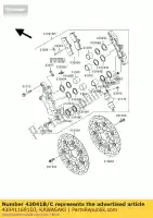 430411691DJ, Kawasaki, étrier-assy, ??fr, rh, bl kawasaki ZX ninja r 900 9, Nouveau