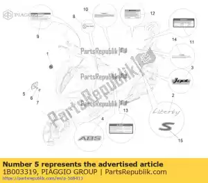 Piaggio Group 1B003319 placa de identificação 