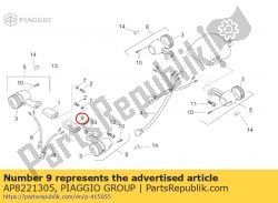 Aprilia AP8221305, Entretoise avant gauche, OEM: Aprilia AP8221305