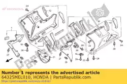 Qui puoi ordinare cappuccio, r. Medio interiore da Honda , con numero parte 64325MEL010: