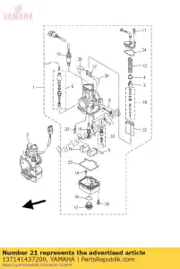 yamaha 137141437200 jet,main #360 - Bottom side