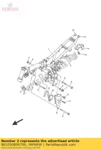 yamaha 901050809700 perno, brida - Lado inferior