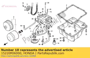 Honda 15220MJ6000 conjunto de válvula, alivio - Lado inferior