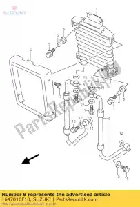 suzuki 1647010F10 hose,oil clr.,l - Bottom side
