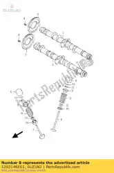 Here you can order the spring,valve from Suzuki, with part number 1292146E01: