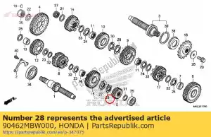 Honda 90462MBW000 sluitring, slot, 25mm - Onderkant