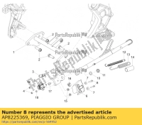 AP8225369, Aprilia, tornillo hexagonal, Nuevo