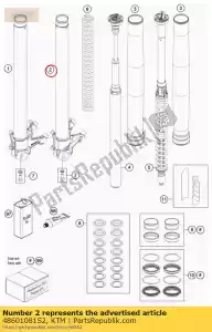 ktm 48601081S2 braçadeira do eixo w. tubo interno l / s - Lado inferior