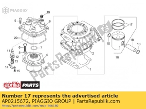 aprilia AP0215672 anel d54 - Lado superior