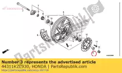 Aqui você pode pedir o colarinho, fr. Lado da roda em Honda , com o número da peça 44311KZL930: