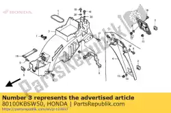 Aqui você pode pedir o fender comp., rr. Em Honda , com o número da peça 80100KBSW50: