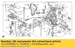 houder, naaldstraal van Honda, met onderdeel nummer 16165MEB671, bestel je hier online: