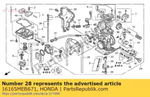 Honda 16165MEB671 houder, naaldstraal - Onderkant