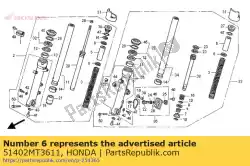 kraag, veer van Honda, met onderdeel nummer 51402MT3611, bestel je hier online: