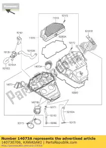 kawasaki 140730706 duct,intake,rh er650ecf - Bottom side