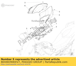 Aprilia B04483900XV7, Tampa do lado esquerdo, OEM: Aprilia B04483900XV7