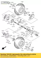 92153S553, Kawasaki, perno ksf50a6f kawasaki kfx klv 50 400 1000 2003 2004 2005 2006, Nuevo