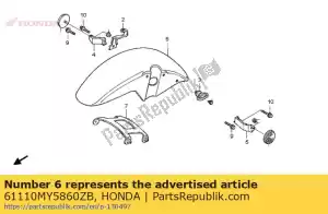 Honda 61110MY5860ZB guardabarros * nh1 * - Lado inferior